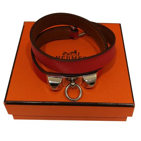 bracelet hermes femme cuir rouge|Hermes bracelet leather women's.